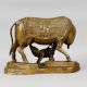 Handcrafted Brass Kamadhenu Cow Calf Murti Pooja Idol