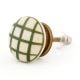 Green Handmade Check Print Ceramic Living Room Drawer Knob