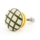 Green Handmade Check Print Ceramic Living Room Drawer Knob