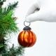 Vintage Style Amber Pumpkin Glass Ornament