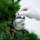 Clear Round Golden Star Glass Christmas Hanging Ornament