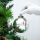 Silver Vintage Round Glass Christmas Ornament