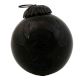 Vintage Style Black Leaf Round Glass Ornament