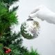 Silver Vintage Decorative Round Glass Christmas Ornament