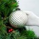 Silver Vintage Mercury Glass Christmas Ball Ornament