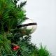Silver Style Purple Stripe Mercury Glass Christmas Ornament