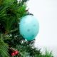 Turquoise Vintage Tiny Flower Avocado Glass Christmas Ornament