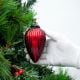 Red Style Teardrop Mercury Glass Christmas Ornament