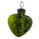Green Heart Design Glass Christmas Ornament