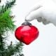 Red Onion Design Glass Christmas Ornament