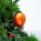 Amber Vintage Avocado Glass Christmas Ornament