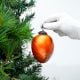 Amber Vintage Avocado Glass Christmas Ornament