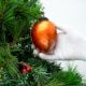 Amber Vintage Avocado Glass Christmas Ornament