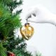 Antique Silver Heart Design Glass Christmas Ornament
