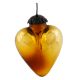 Antique Amber Heart Design Glass Christmas Ornament