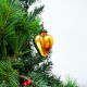 Antique Amber Heart Design Glass Christmas Ornament