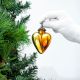 Antique Amber Heart Design Glass Christmas Ornament