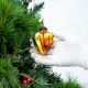 Antique Amber Heart Design Glass Christmas Ornament