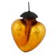 Amber Heart Design Glass Christmas Ornament