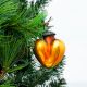 Amber Heart Design Glass Christmas Ornament