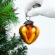 Amber Heart Design Glass Christmas Ornament