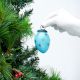 Turquoise Tiny Flower Glass Christmas Ornament