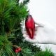 Red Vintage Glass Christmas Ornament