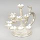 Handcrafted Silver Plated Copper Multi Tier Diya Stand with Handle
