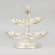 Handcrafted Silver Plated Copper Multi Tier Diya Stand with Handle
