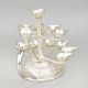 Handcrafted Silver Plated Copper Multi Tier Diya Stand with Handle