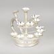 Handcrafted Silver Plated Copper Multi Tier Diya Stand with Handle