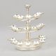 Handcrafted Silver Plated Copper Three Tier Diya Stand with Handle