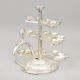 Handcrafted Silver Plated Copper Three Tier Diya Stand with Handle