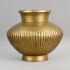 Handcrafted Brass Lota Ribbed Design Pooja Vessel