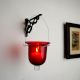 Red Glass Hanging Tealight Candle Holder
