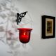 Red Glass Hanging Tealight Candle Holder