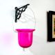 Pink Glass Hanging Tealight Candle Holder