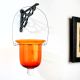 Amber Glass Hanging Tealight Candle Holder
