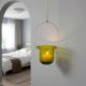 Yellow Glass Hanging Tealight Candle Holder