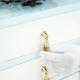 Natural Wooden Brass Drop Kitchen Cabinet Drawer Knob
