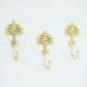 Handmade Golden Palm Tree Iron Wall Hooks-3 Pieces