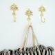Handmade Golden Palm Tree Iron Wall Hooks-3 Pieces