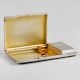 Vintage Sterling Silver Travel Clock Cigarette Case with Hallmark 925
