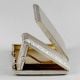 Vintage Sterling Silver Travel Clock Cigarette Case with Hallmark 925