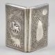 Vintage Engraved Silver Cigarette Case with Animal Motifs