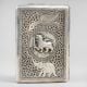 Vintage Engraved Silver Cigarette Case with Animal Motifs