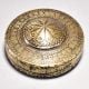 Handmade Brass and Glass Round Box in Rajasthani Art