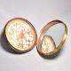Handcrafted Antique Brass and Glass Round with Beautiful Carving