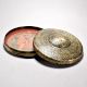Handmade Rajasthani Art Brass and Glass Round Box for Decor