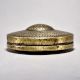 Handcrafted Brass and Glass Antique Finish Round Box for Collection